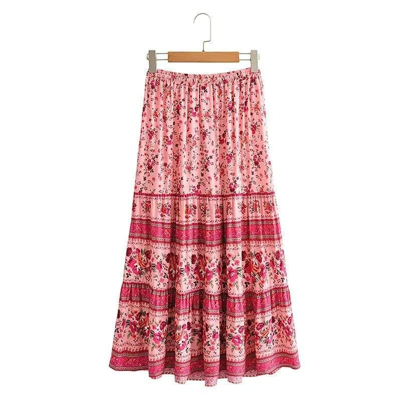 Triana Maxi Skirt in Pink - Glova