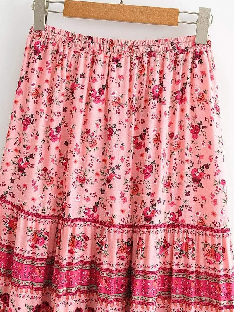 Triana Maxi Skirt in Pink - Glova