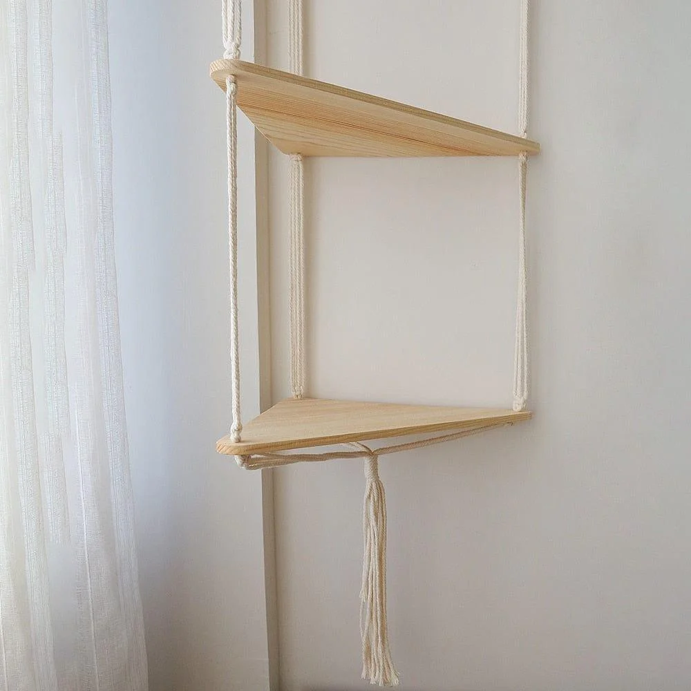 Triangle Macrame Wall Shelf - Glova