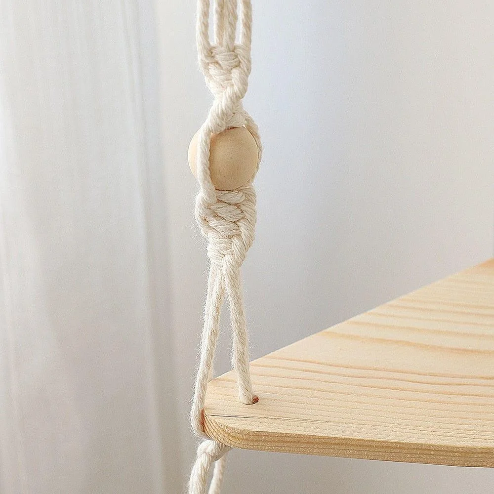 Triangle Macrame Wall Shelf - Glova