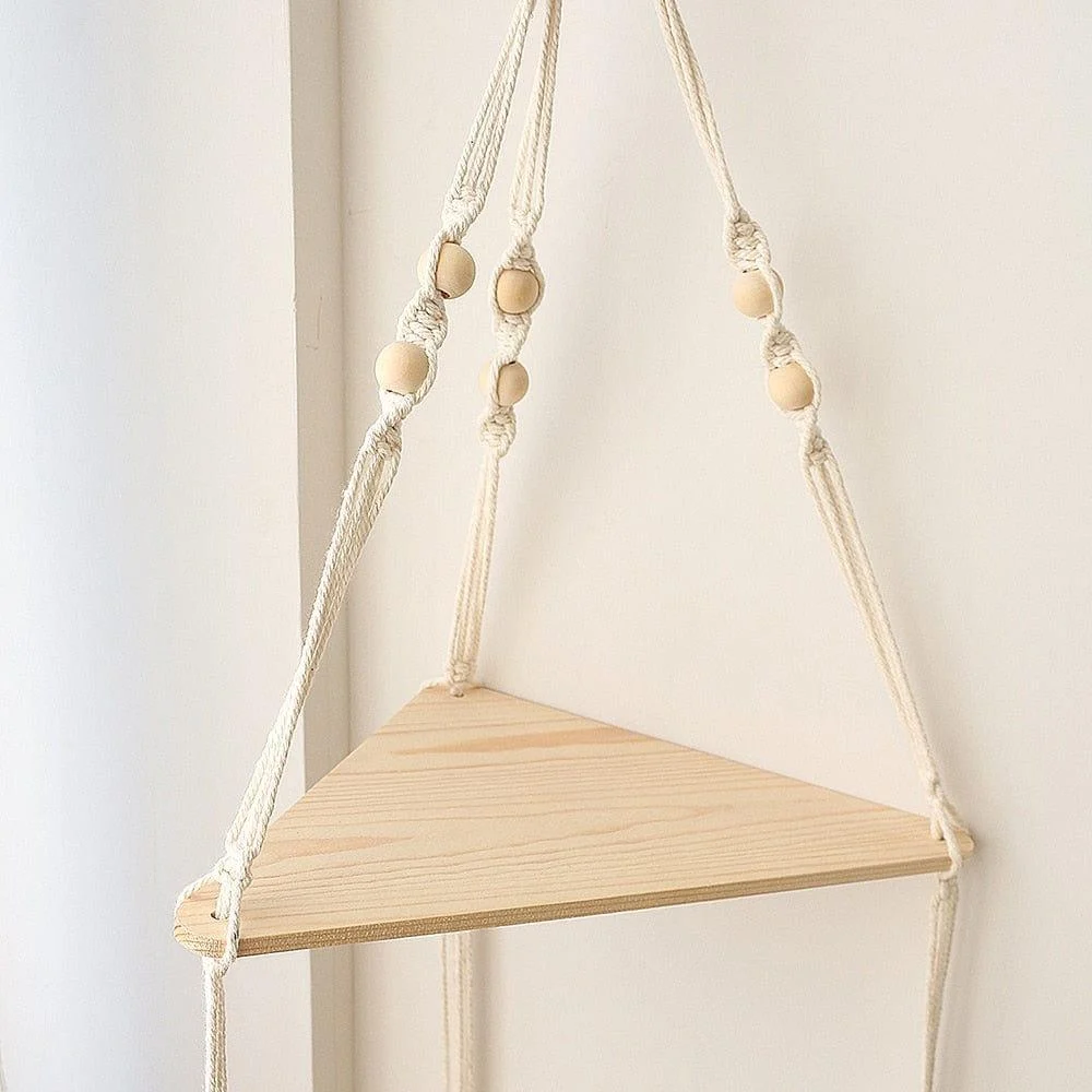 Triangle Macrame Wall Shelf - Glova