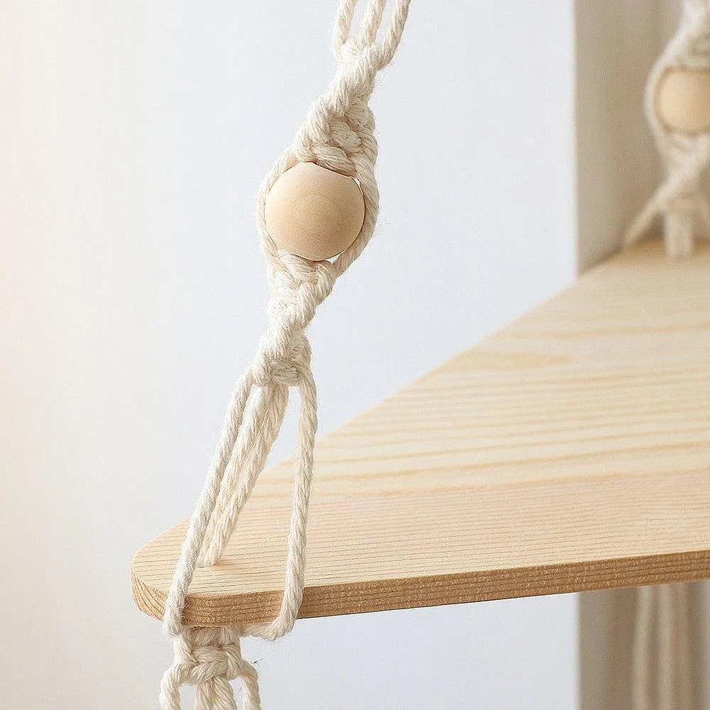 Triangle Macrame Wall Shelf - Glova