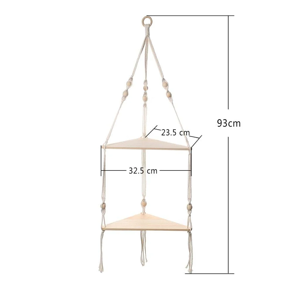 Triangle Macrame Wall Shelf - Glova