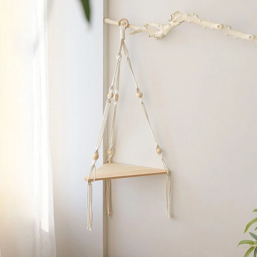 Triangle Macrame Wall Shelf - Glova