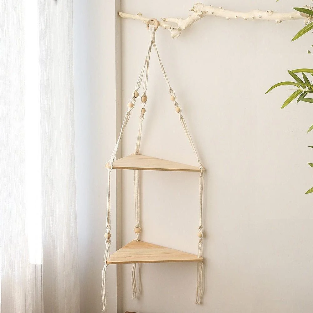 Triangle Macrame Wall Shelf - Glova