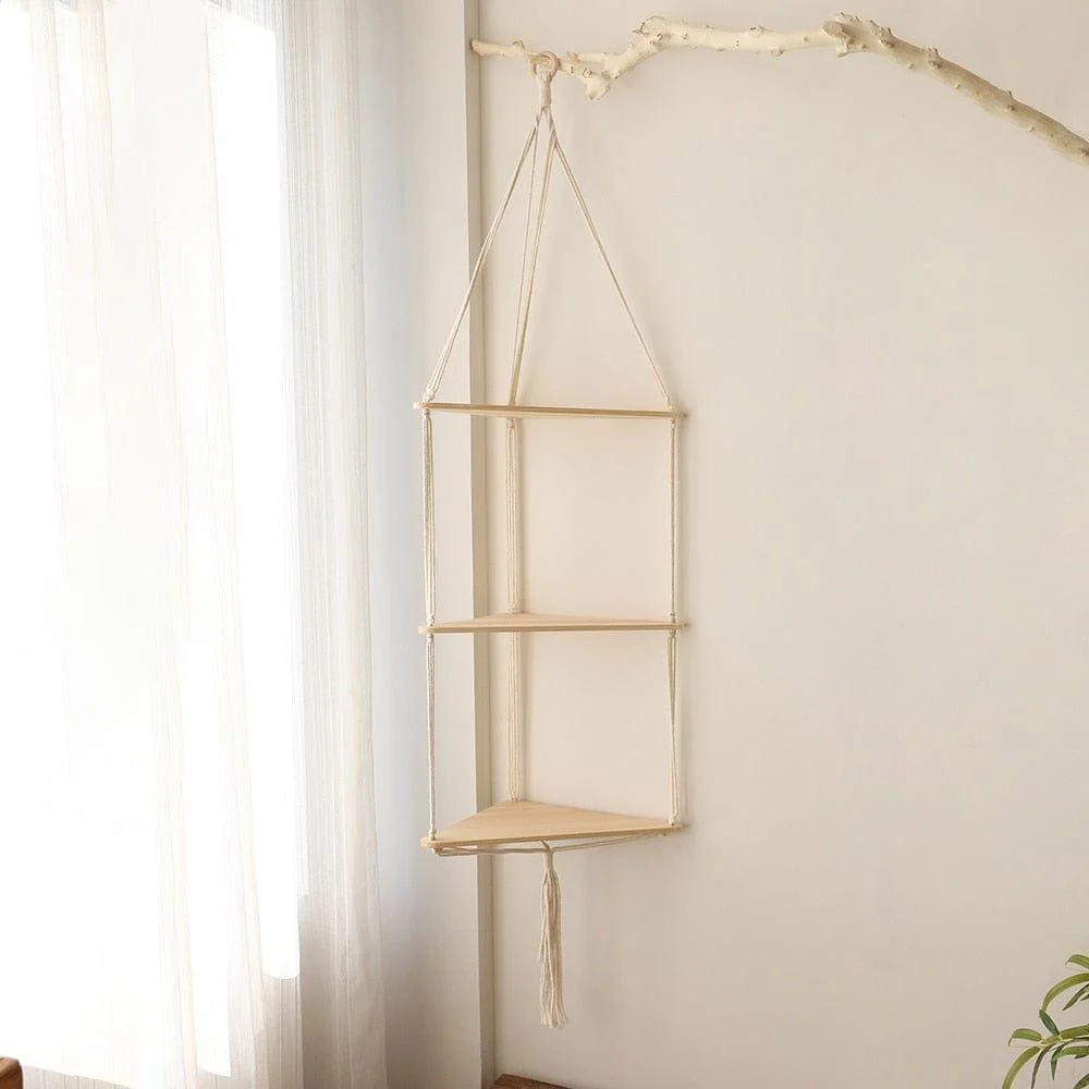 Triangle Macrame Wall Shelf - Glova