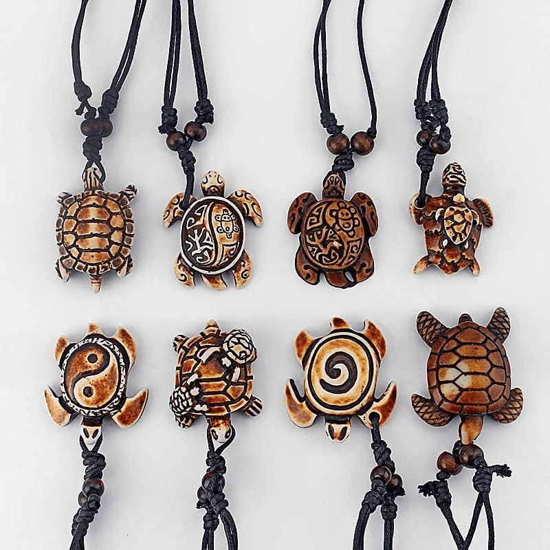 Tribal Turtle Necklace Set Of 8 - Glova