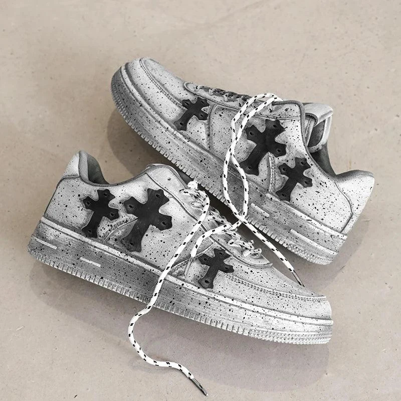 Trinity Cross Vintage Distressed Look UNSEX Sneakers - Glova