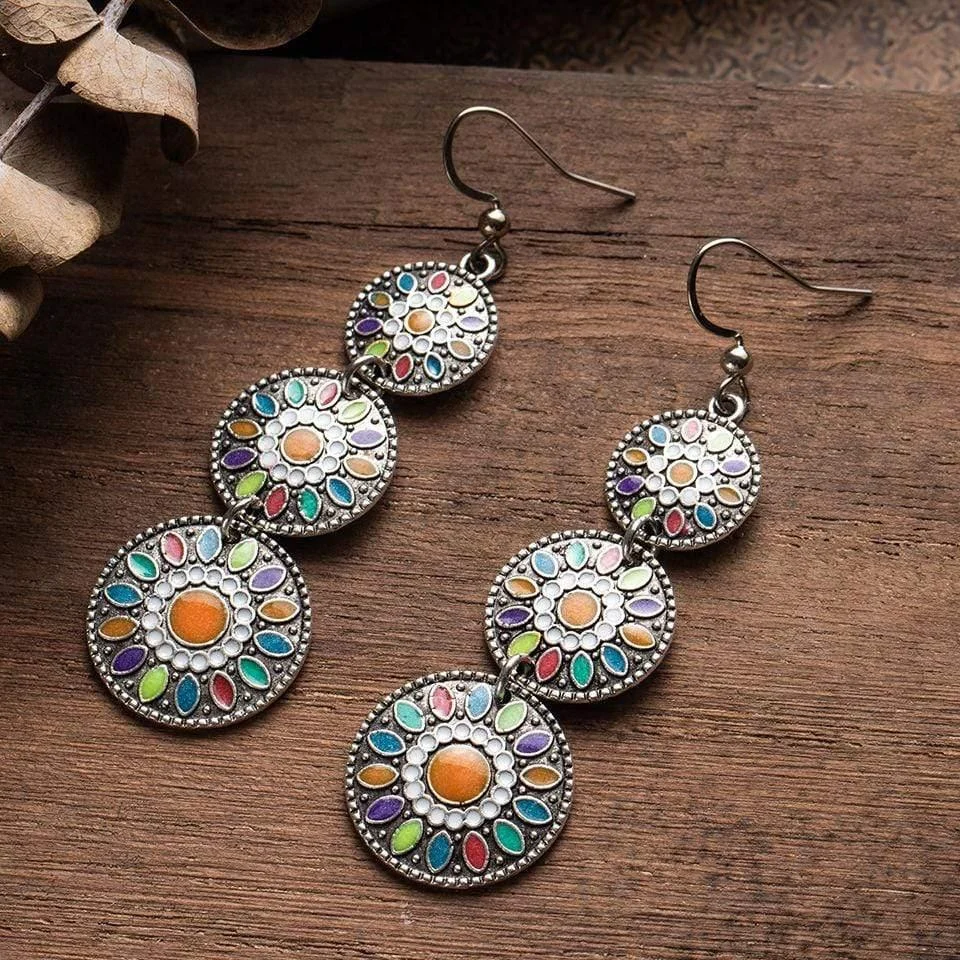 Triple Ethnic Boho Earrings - Glova