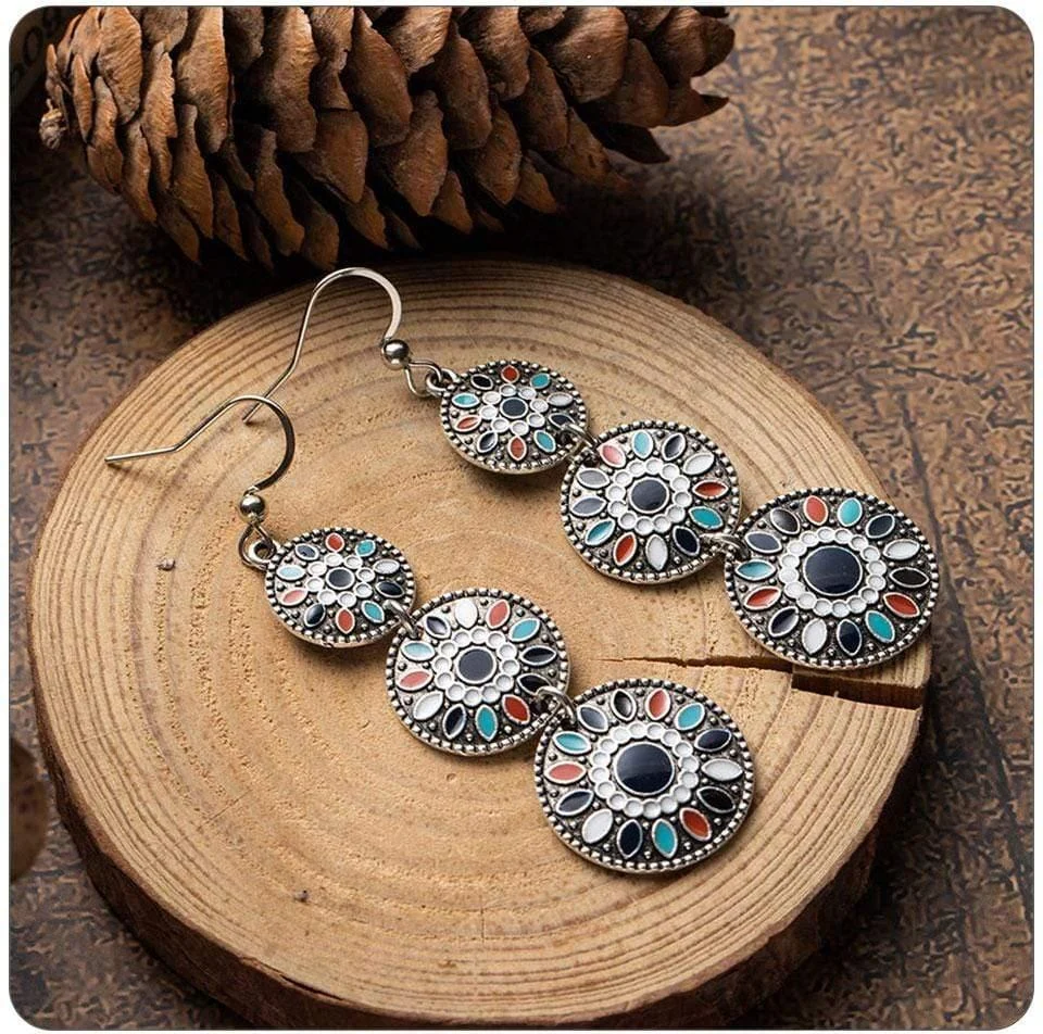 Triple Ethnic Boho Earrings - Glova