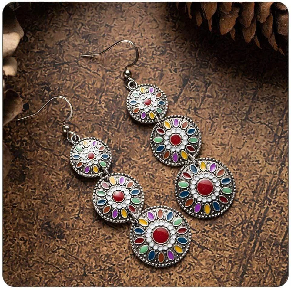 Triple Ethnic Boho Earrings - Glova