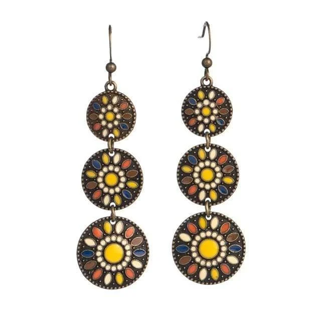 Triple Ethnic Boho Earrings - Glova