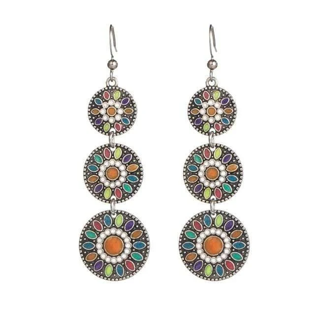 Triple Ethnic Boho Earrings - Glova