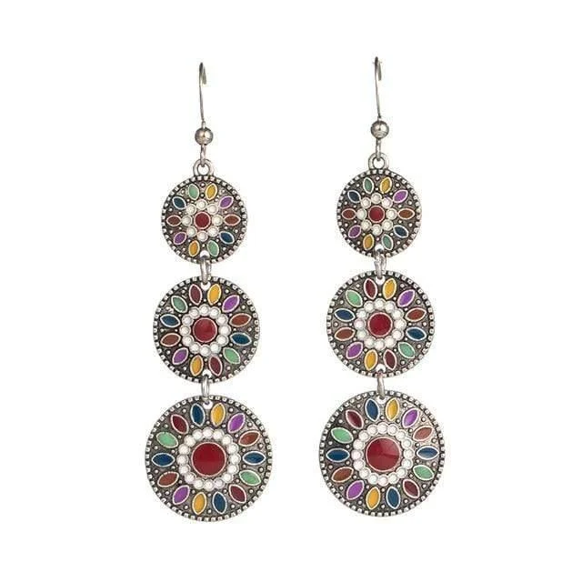 Triple Ethnic Boho Earrings - Glova