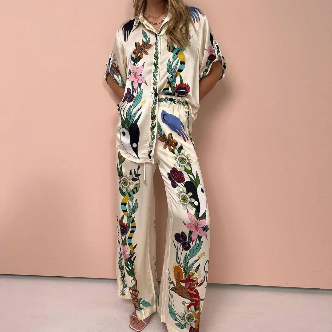 Tropical Soul Satin Shirt & Pants Set - Glova