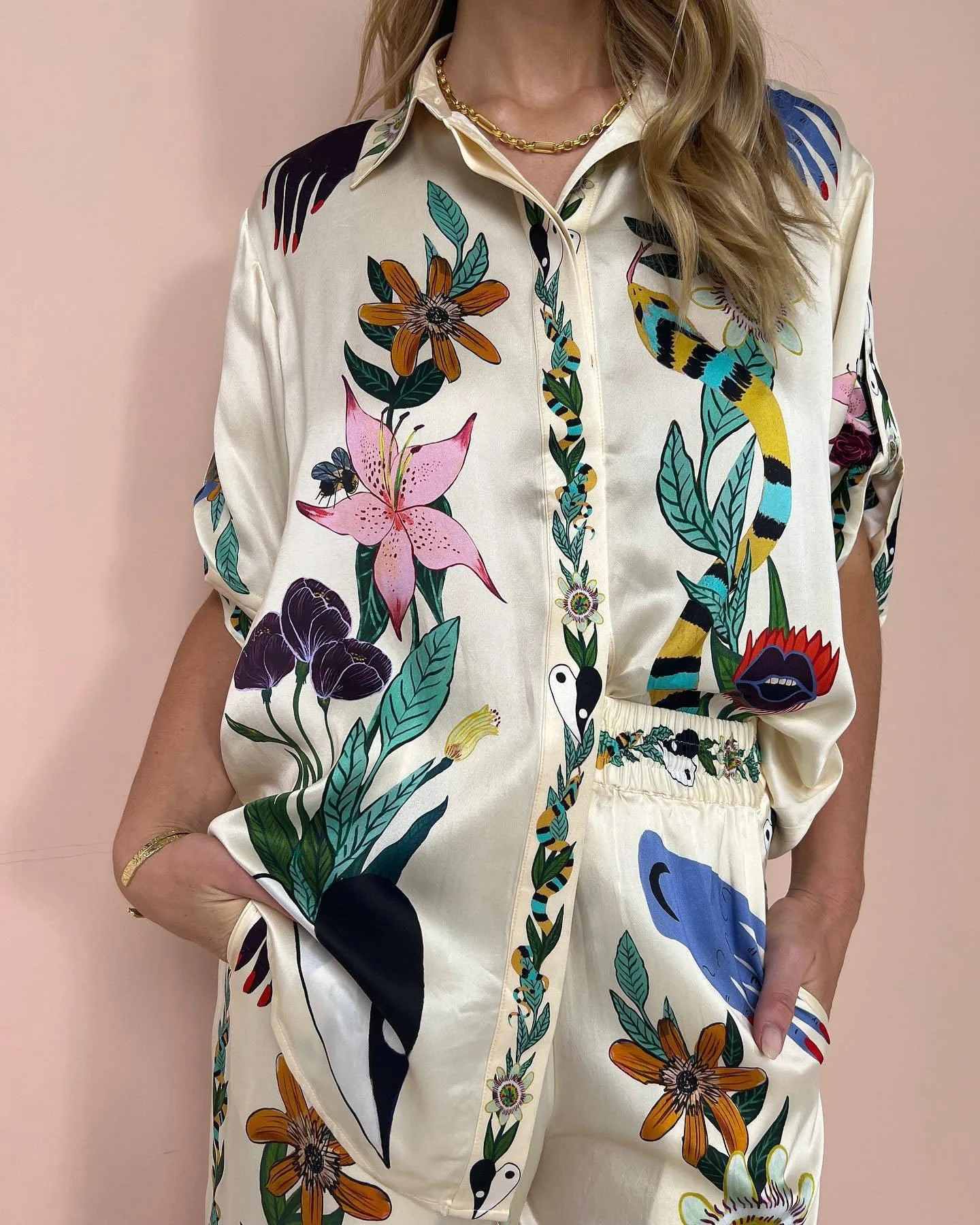 Tropical Soul Satin Shirt & Pants Set - Glova