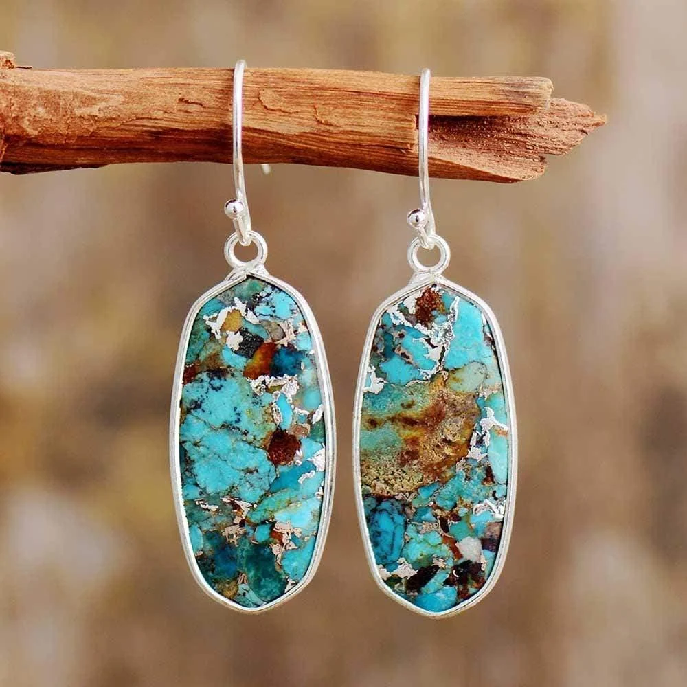 Turquoise Natural Stone Earrings - Glova