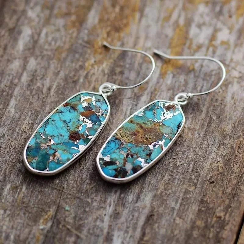 Turquoise Natural Stone Earrings - Glova