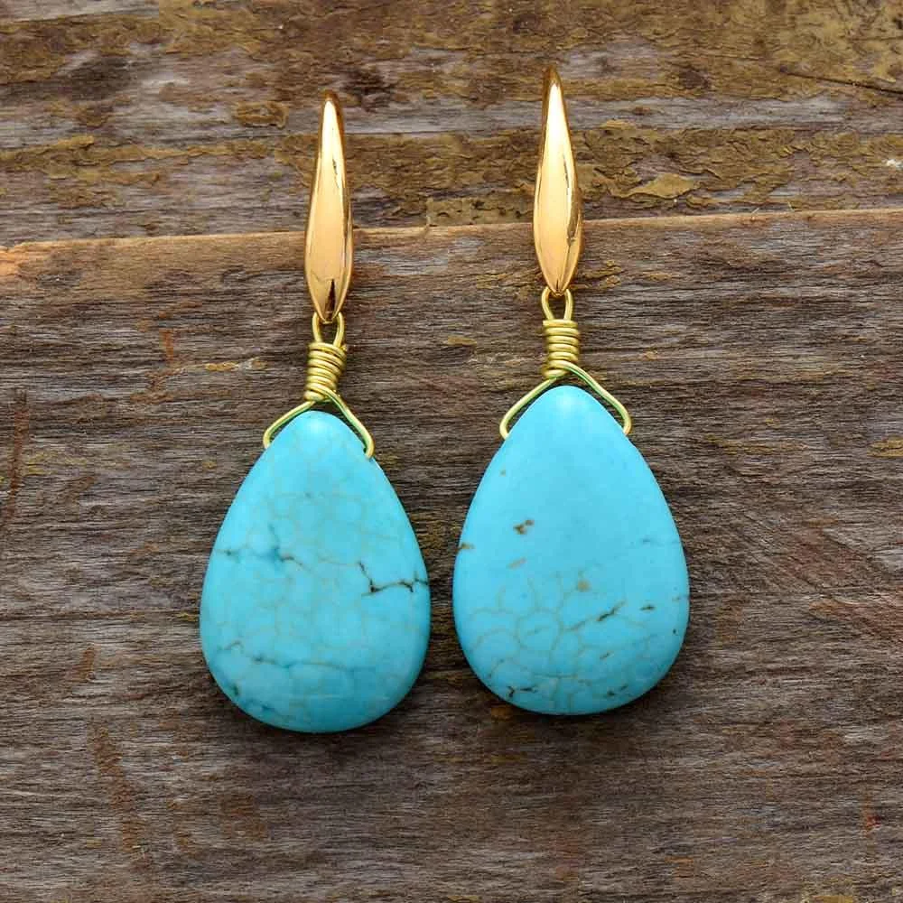 Turquoise Teardrop Earrings - Glova