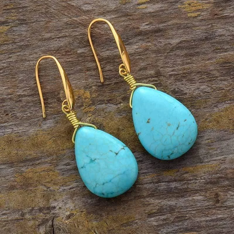 Turquoise Teardrop Earrings - Glova