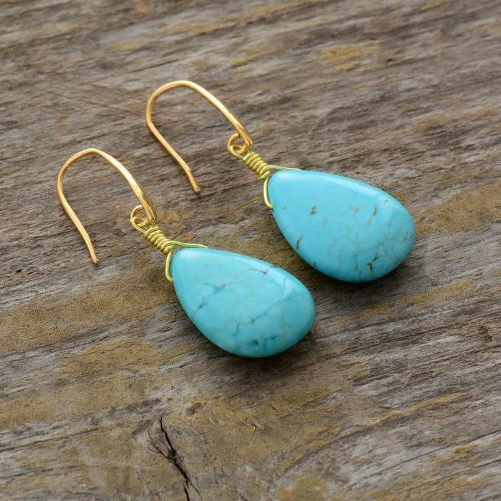 Turquoise Teardrop Earrings - Glova