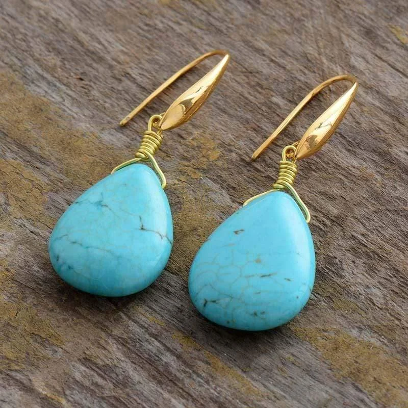 Turquoise Teardrop Earrings - Glova