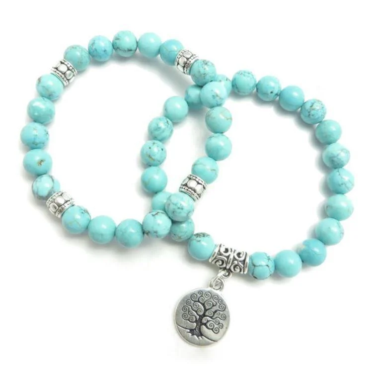 Turquoise Tree of Life Double Bracelet - Glova