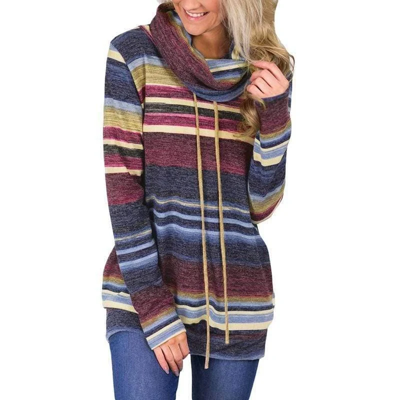 Turtleneck Striped Pullover (2 Colors) - Glova