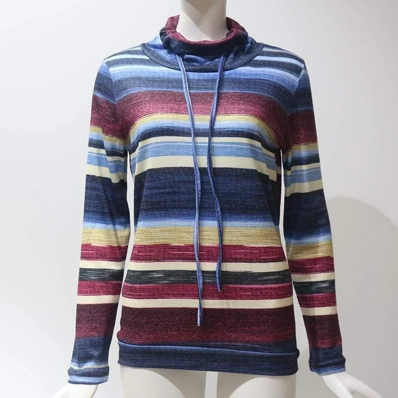 Turtleneck Striped Pullover (2 Colors) - Glova