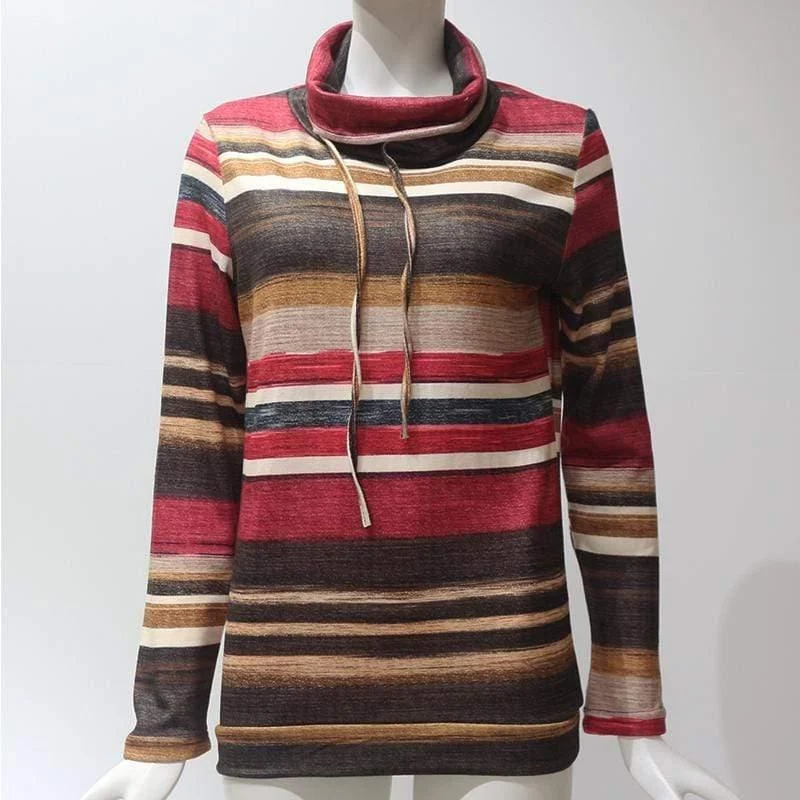 Turtleneck Striped Pullover (2 Colors) - Glova