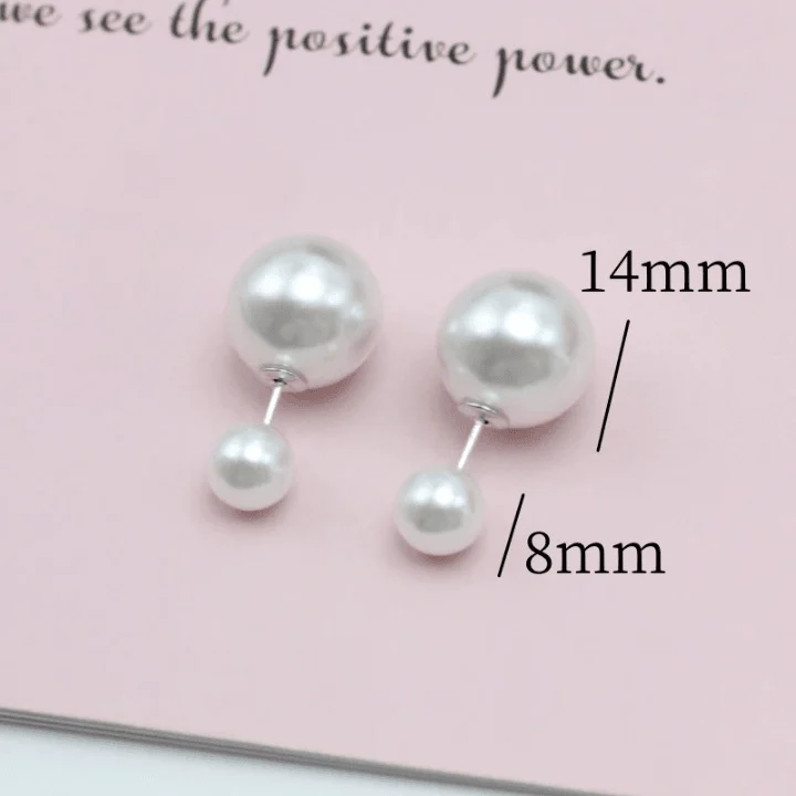 Two Way Pearl Stud Earrings - Glova