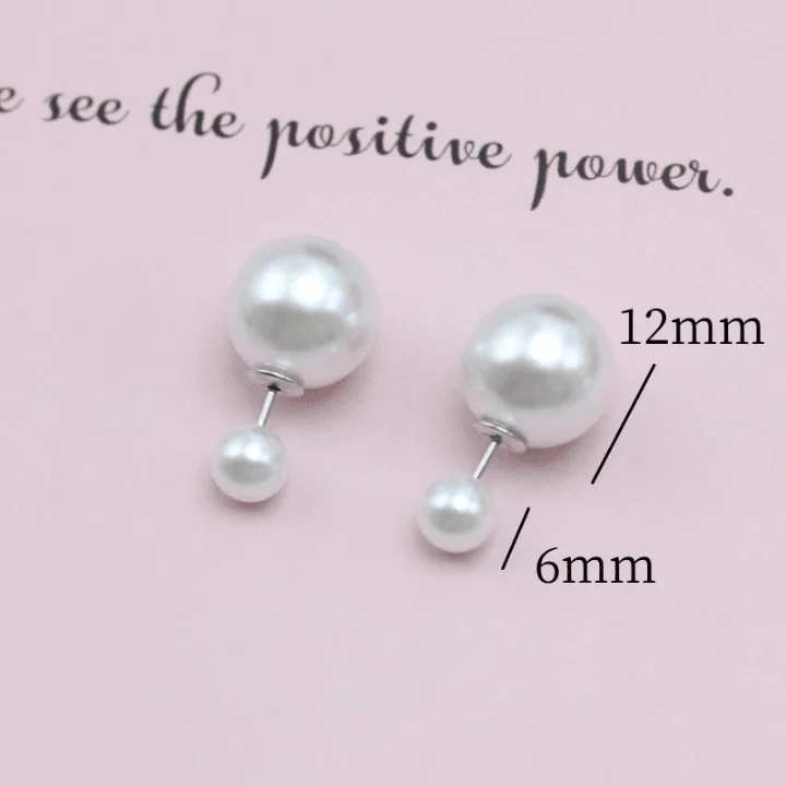 Two Way Pearl Stud Earrings - Glova