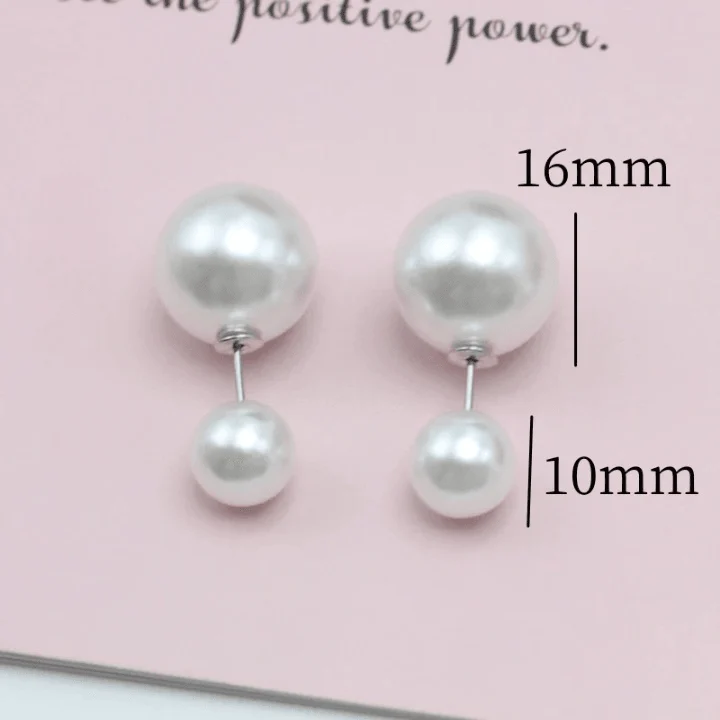 Two Way Pearl Stud Earrings - Glova