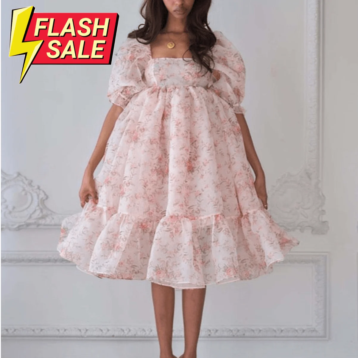 Valencia Ruffle Organza Baby Doll Dresses - 10 Colors - Glova