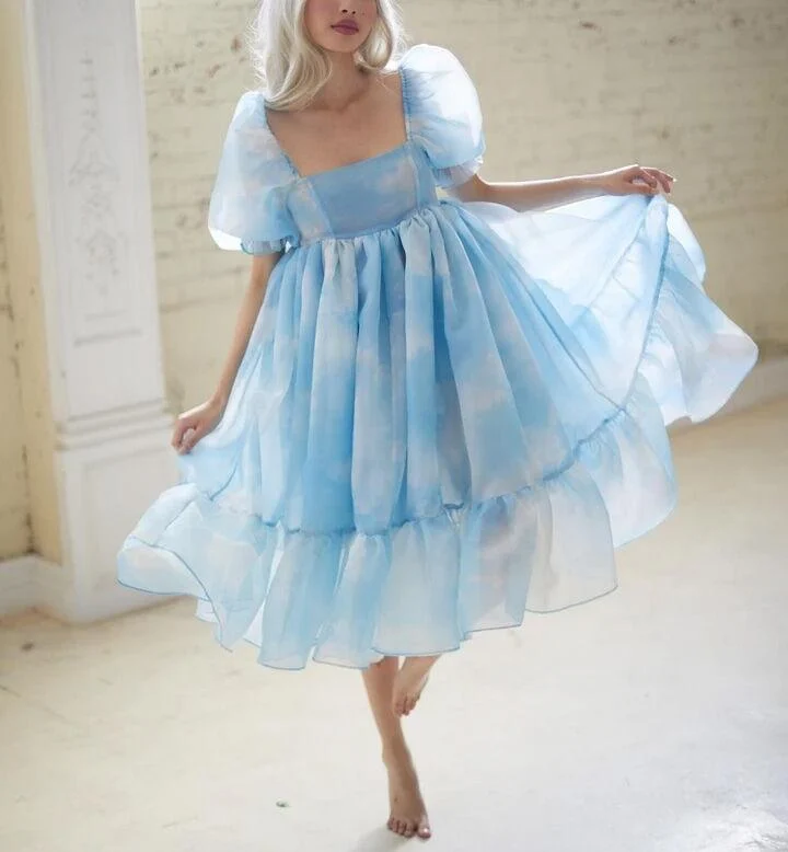 Valencia Ruffle Organza Baby Doll Dresses - 10 Colors - Glova