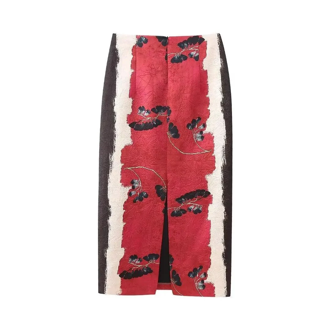 Valeria Printed Maxi Pencil Skirts - Glova