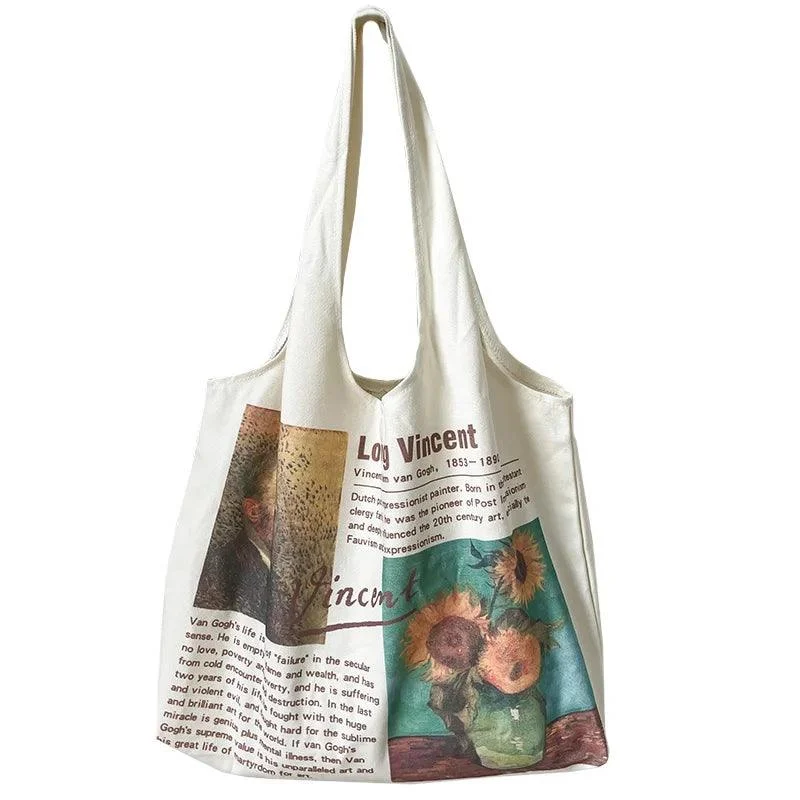 Van Gogh Painting and Memo Canvas Totes - Glova