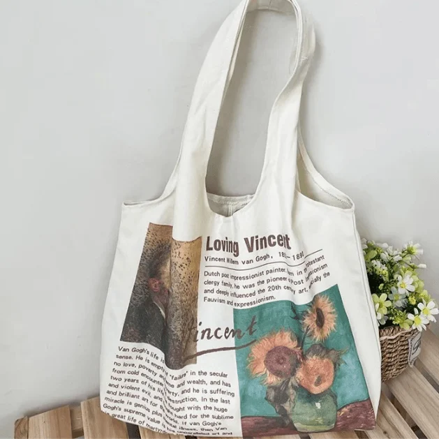 Van Gogh Painting and Memo Canvas Totes - Glova