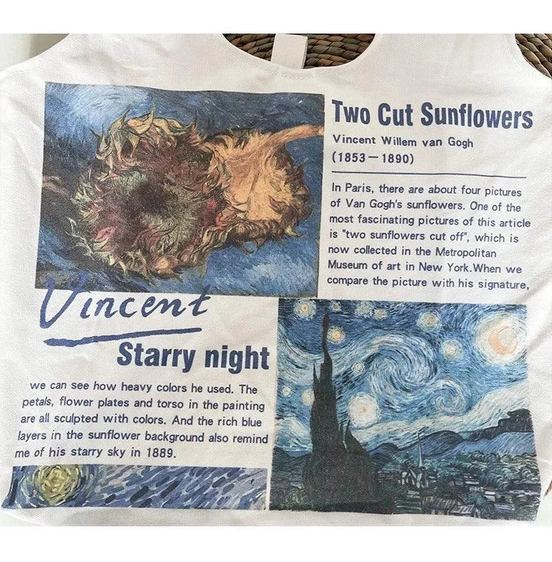 Van Gogh Painting and Memo Canvas Totes - Glova