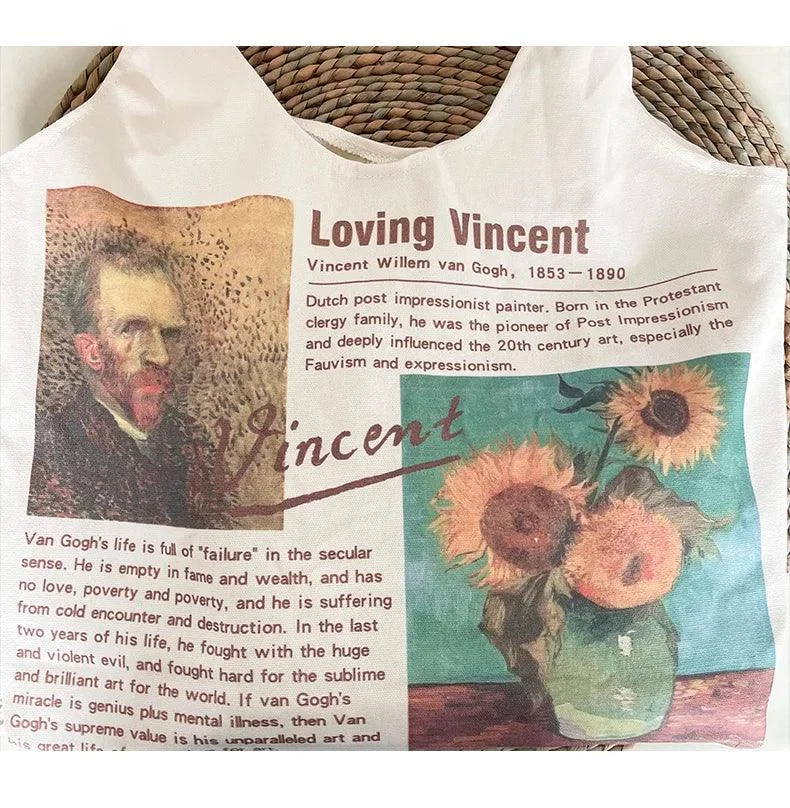 Van Gogh Painting and Memo Canvas Totes - Glova