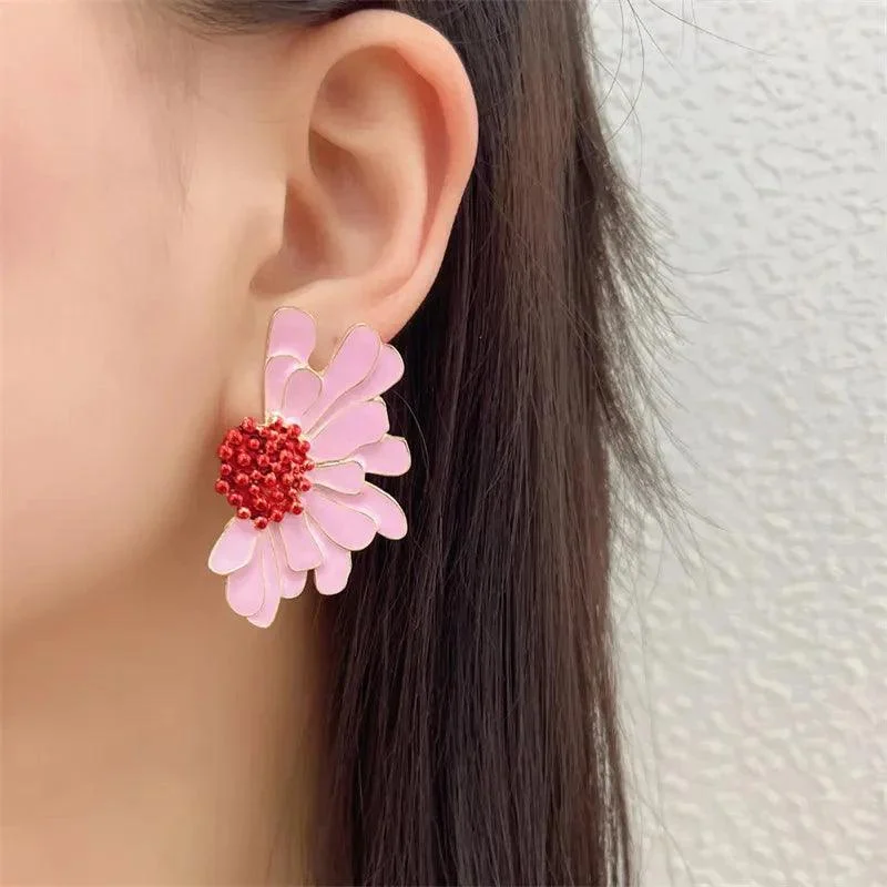 Veera Enamel Flower Earrings - Glova