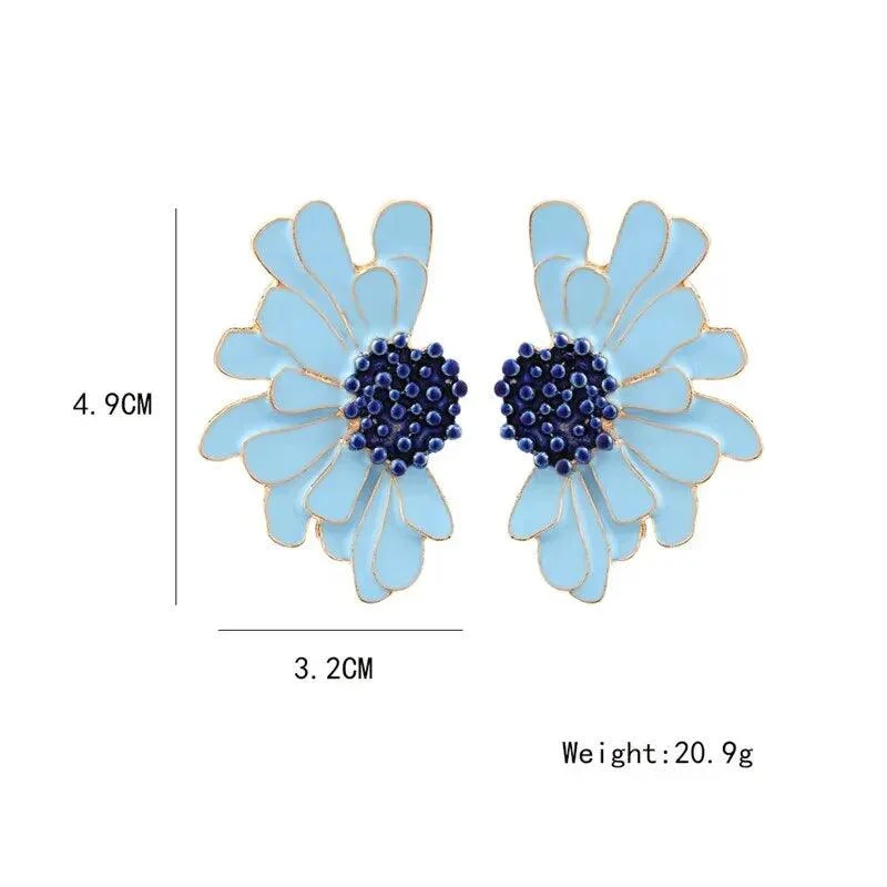 Veera Enamel Flower Earrings - Glova