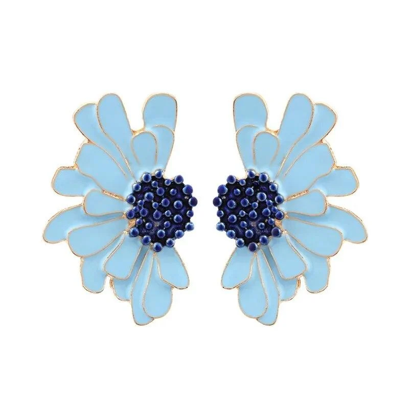 Veera Enamel Flower Earrings - Glova