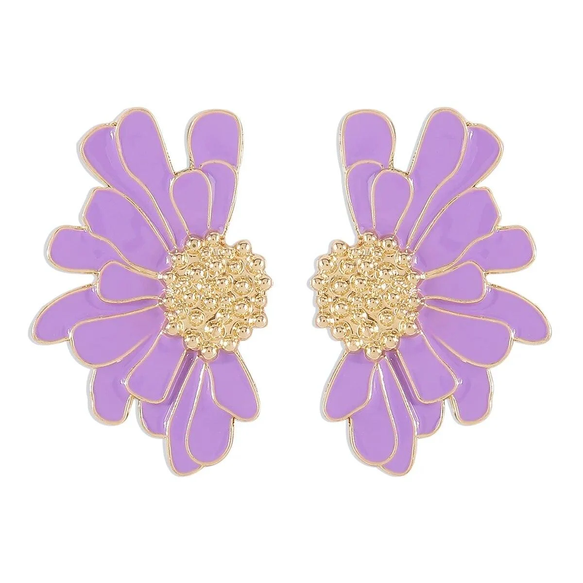 Veera Enamel Flower Earrings - Glova