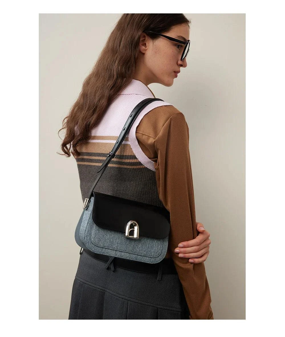 Vegan Leather Shoulder Crossbody Flap Bag - Glova