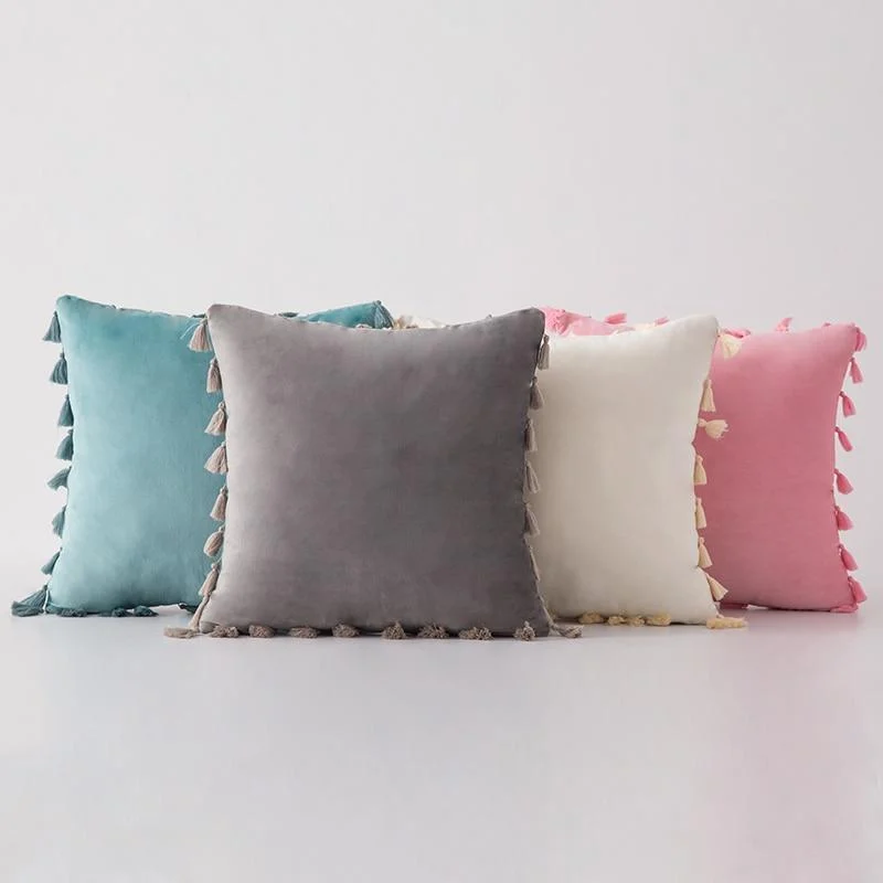 Velvet Cushion Cover with Tassels - Glova