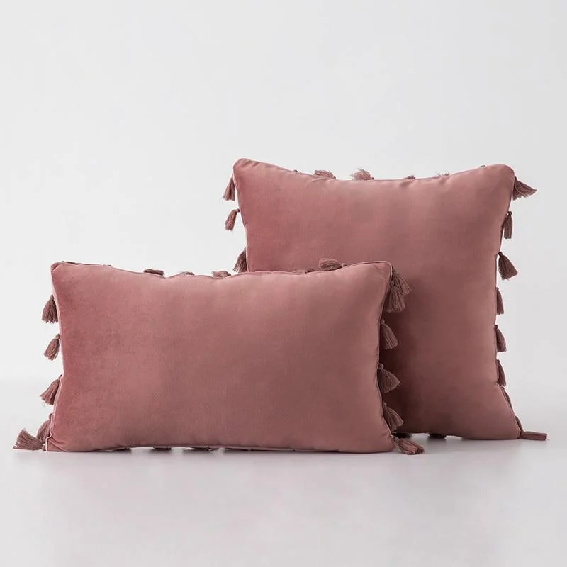 Velvet Cushion Cover with Tassels - Glova