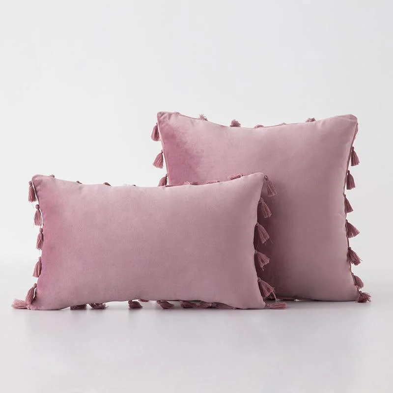 Velvet Cushion Cover with Tassels - Glova