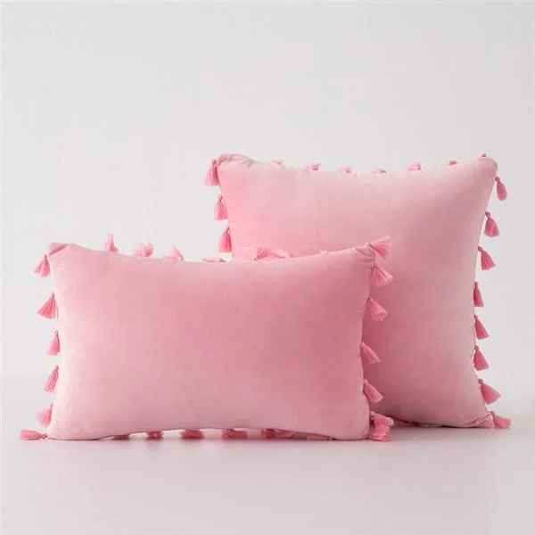 Velvet Cushion Cover with Tassels - Glova