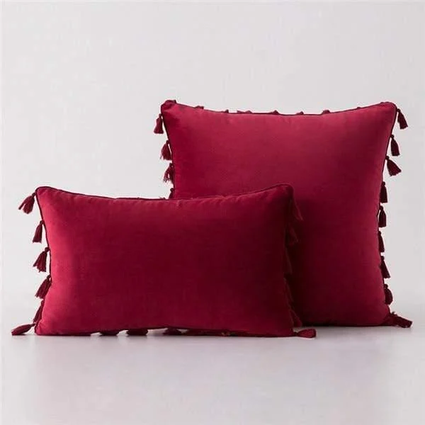 Velvet Cushion Cover with Tassels - Glova